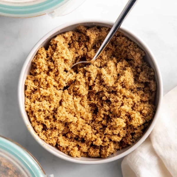 White bowl filled with brown sugar substitute