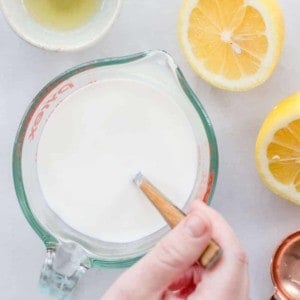 Looking for a way to make a homemade buttermilk substitute at home? I can teach you how to pull it together in 5 minutes!