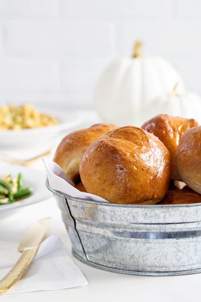 Garlic and Herb Beer Bread Rolls are light and delicious. They're great as a side to any meal, but go especially well with turkey and stuffing!