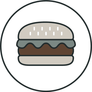 Illustration of a hamburger.